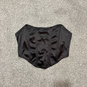 Black Satin Corset Top